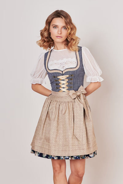 Kruger Mini Dirndl 2pcs. 50cm "Justine" blue