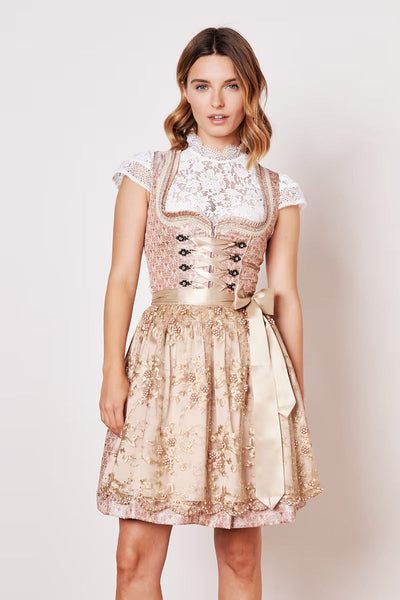 Kruger Mini Dirndl 2pcs. 50cm "Elenor" pink (38,40,42)