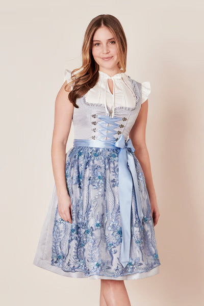 Kruger Midi Dirndl 2pcs. 60cm "Karlotta" blue