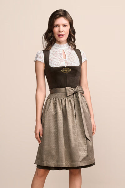 (new) Kruger Midi Dirndl 2pcs. 60cm "Cari" brown