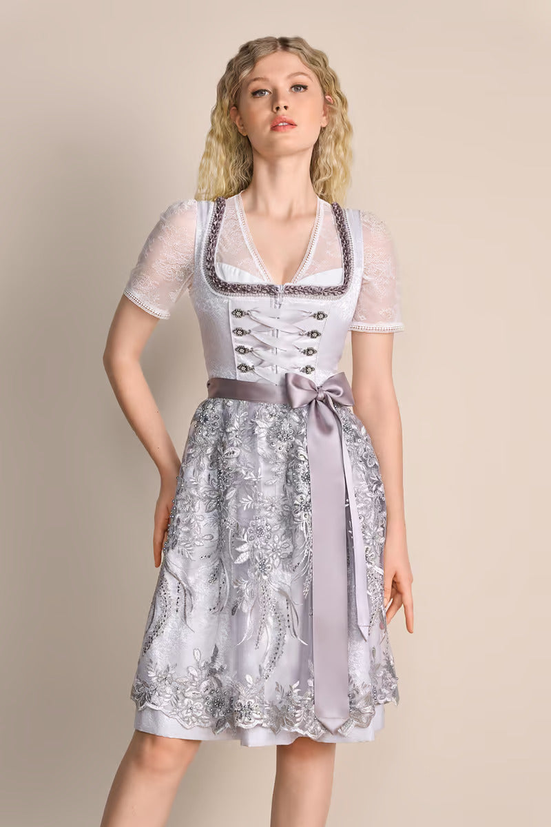 Kruger Midi Dirndl 2pcs. 60cm "Macie" grey