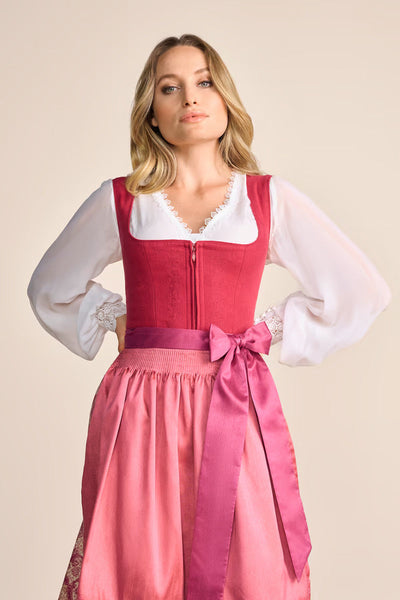 Kruger Midi Dirndl 2pcs. 60cm "Flaminia" berry (36,40,42) low stock