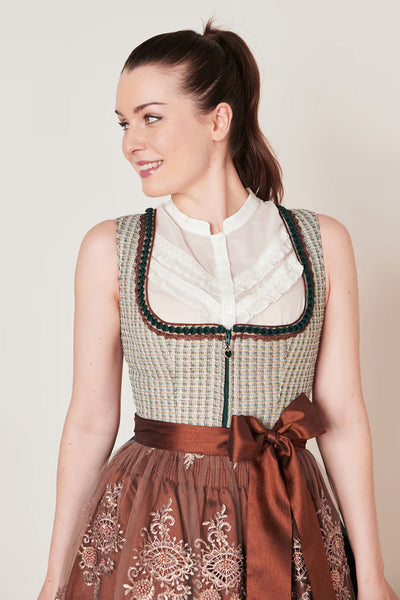 Kruger Midi Dirndl 2pcs. 60 cm "ASTERIA" green (low stock) 48