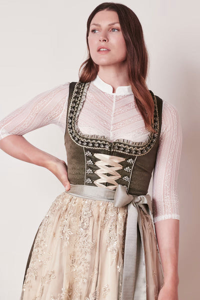 Kruger Long Dirndl 2pcs. 70cm "Anouk" grun