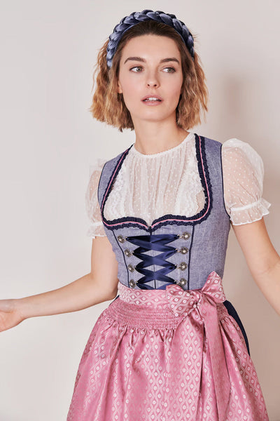 Kruger Mini Dirndl 2pcs. 50cm "Skylar" blue (32)