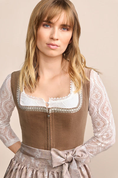 (new) Kruger Midi Dirndl 2pcs. 60cm "Elinda" brown