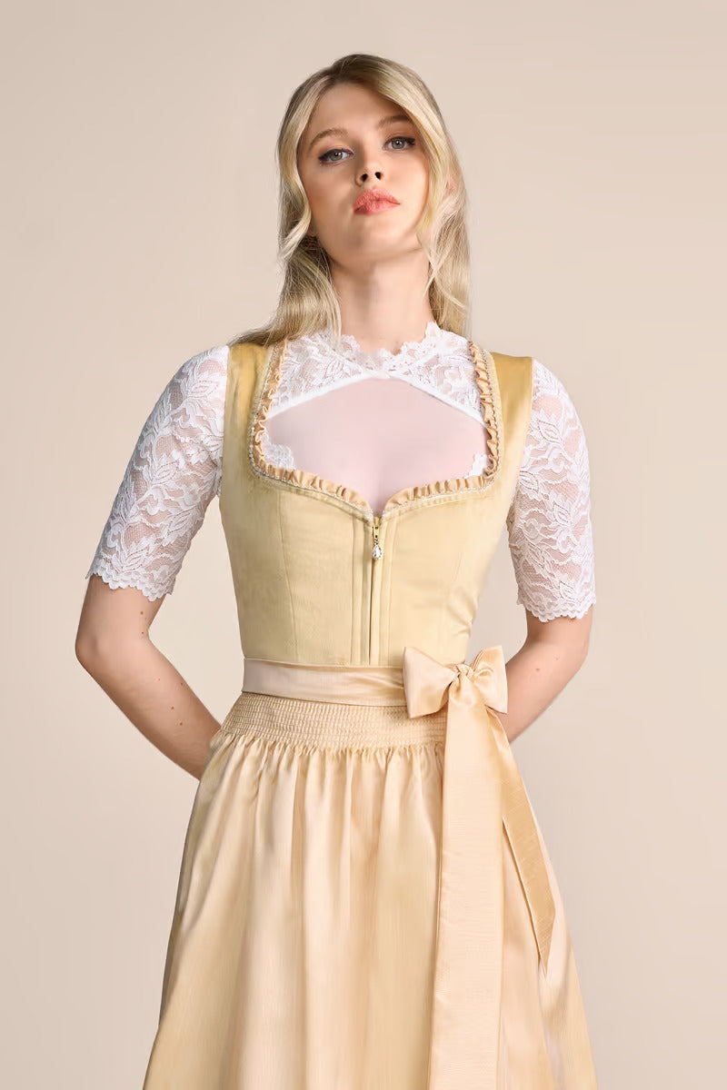 Kruger Midi Dirndl 2pcs. 60cm "Annina" yellow