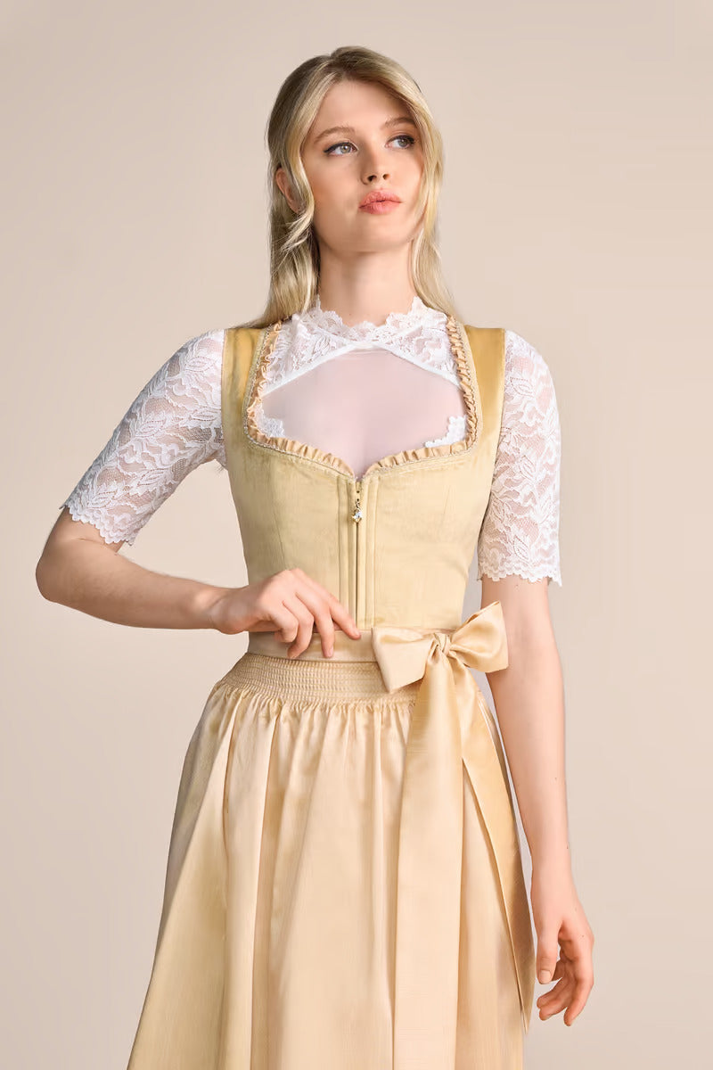 Kruger Midi Dirndl 2pcs. 60cm "Annina" yellow