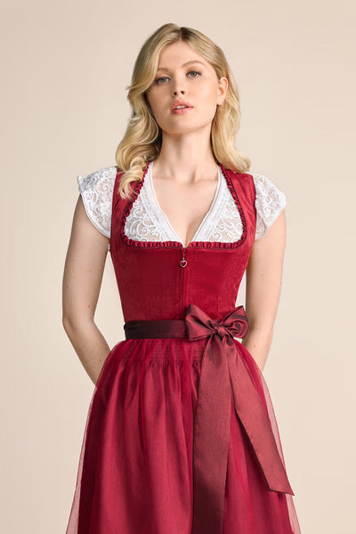 Kruger Mini Dirndl 2pcs. 50cm "Joelina" red (36)