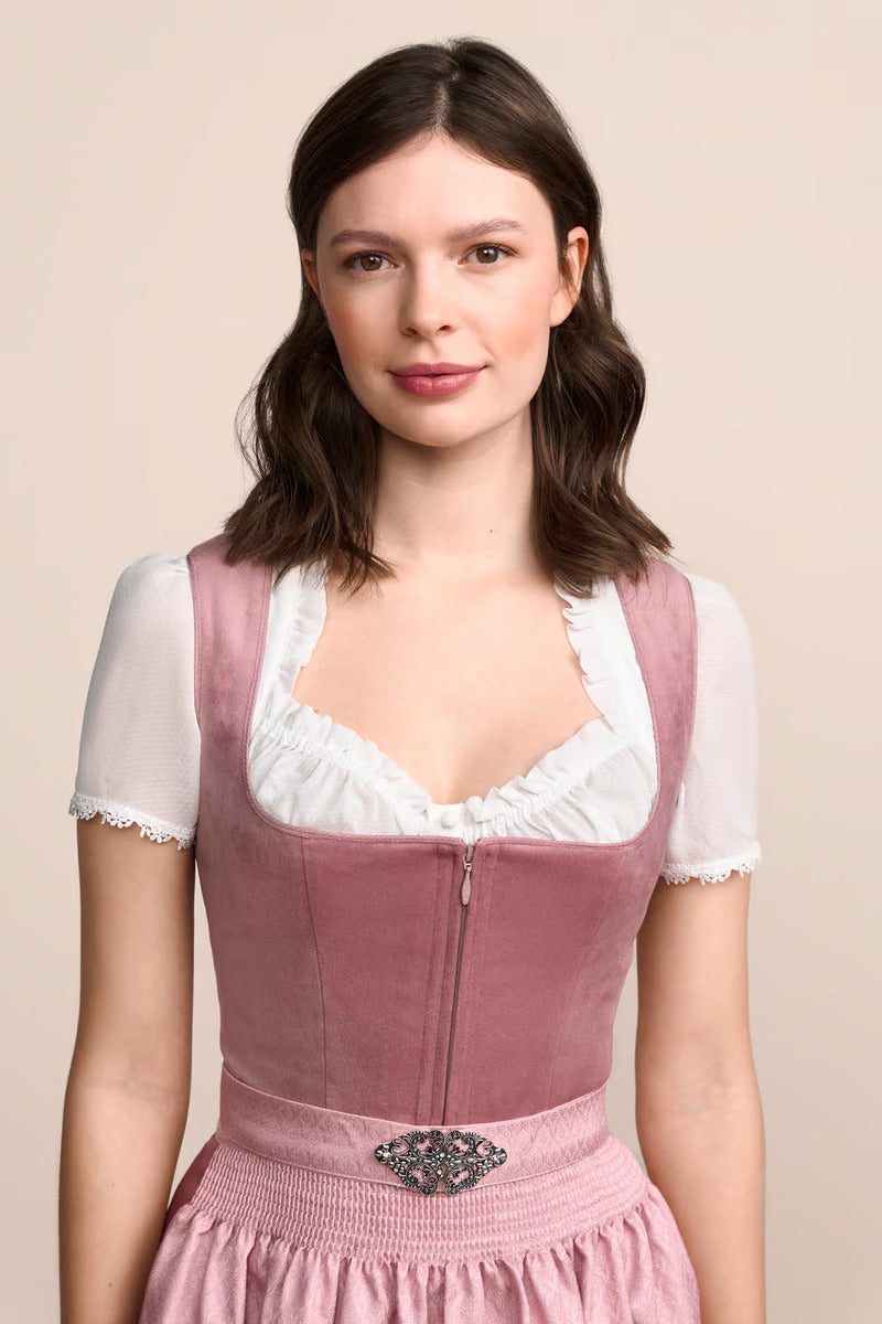 Kruger Midi Dirndl 2pcs. 60cm "Alisha" pink