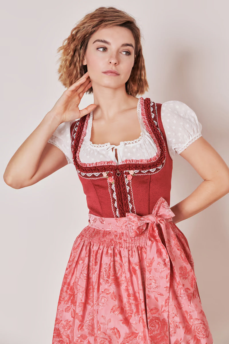 Kruger Mini Dirndl 2pcs. 50cm "Ulrika" red