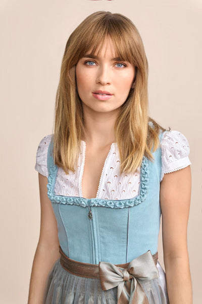 Kruger Midi Dirndl 2pcs. 60cm "Emmeline" blue (46,48)