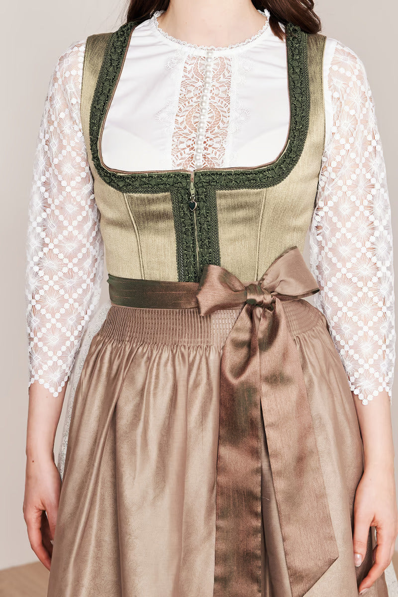 Kruger Midi Dirndl 2pcs. 60cm "Danila" grun (low stock)