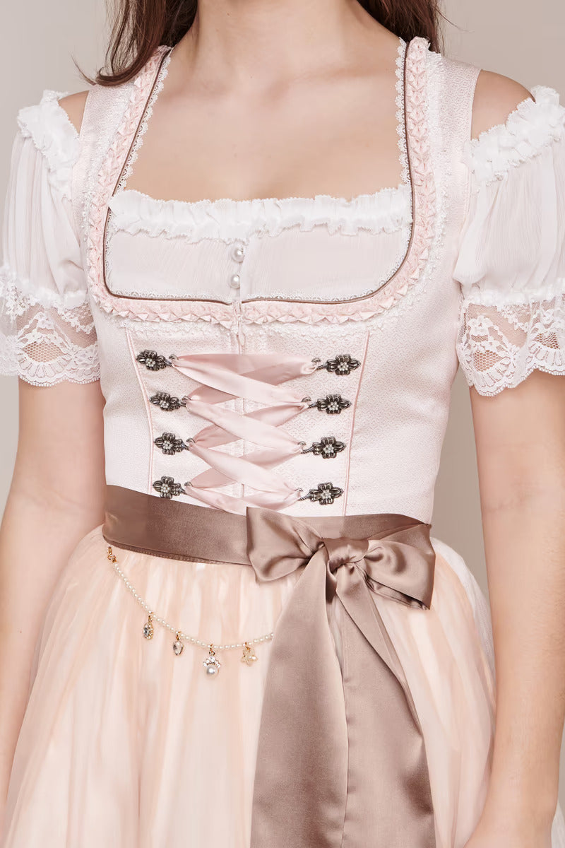 Kruger Mini Dirndl 2pcs. 50cm "Laticia" pink