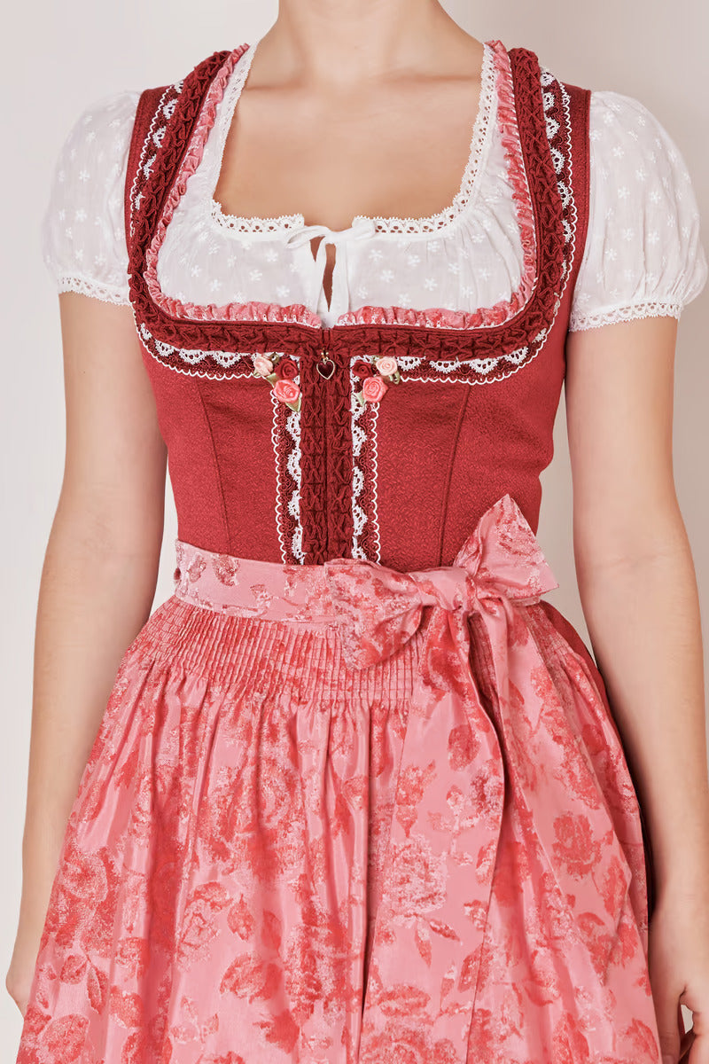 Kruger Mini Dirndl 2pcs. 50cm "Ulrika" red