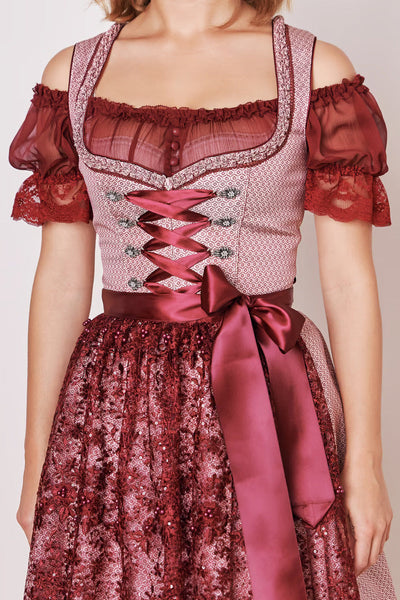 Kruger Mini Dirndl 2pcs. 60cm "Marica" red