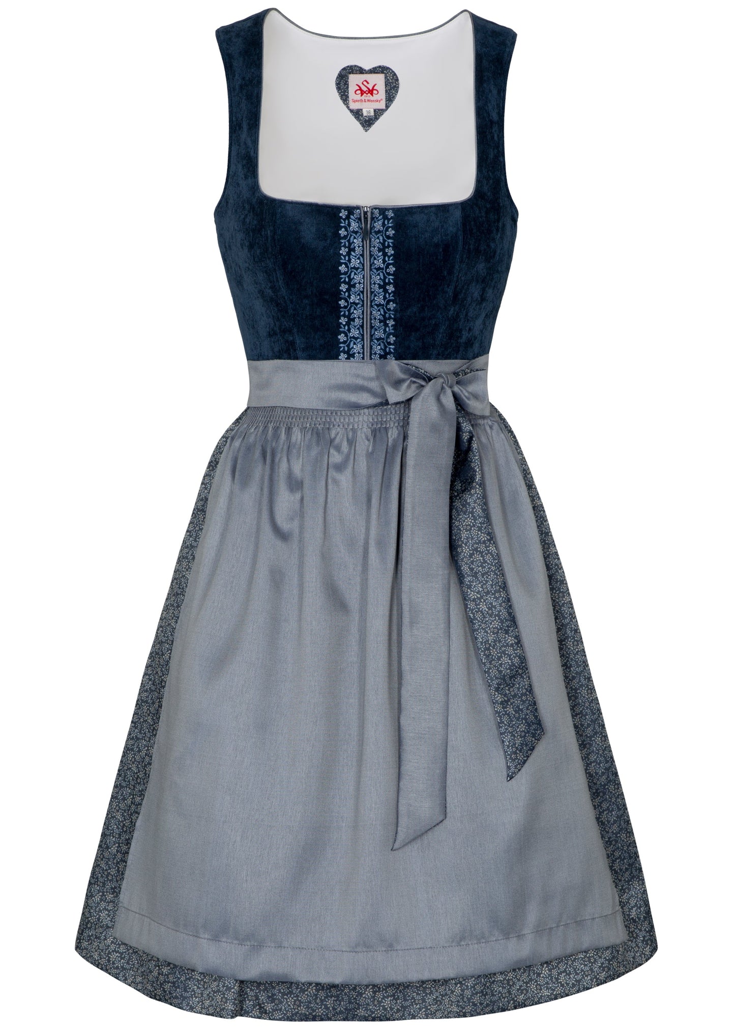 Midi Dirndl 2pcs. 60cm "Demo" dark blue (34) closeout