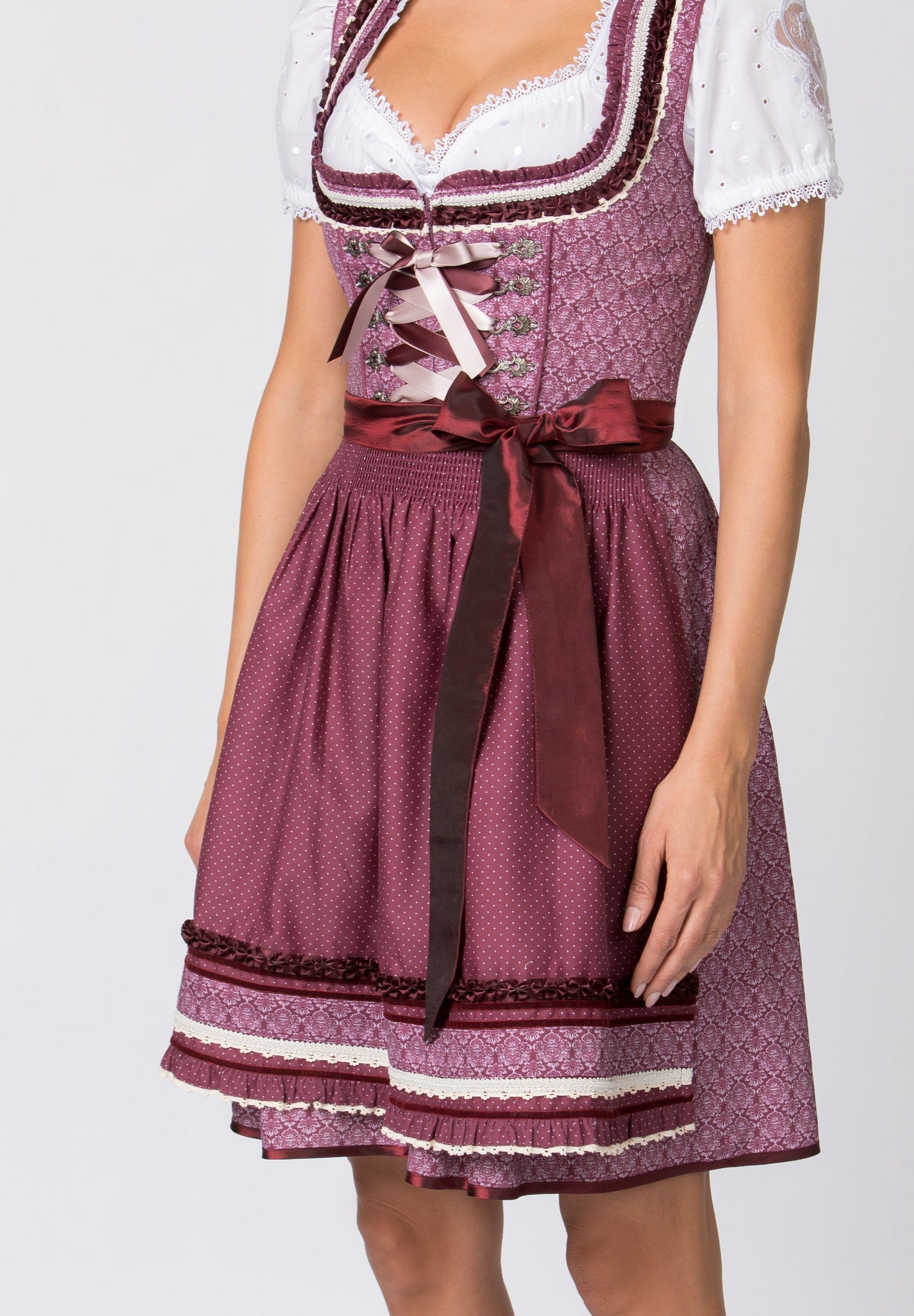 Stockerpoint Mini Dirndl 2pcs. 55cm "Angelica" Bordeaux (34)