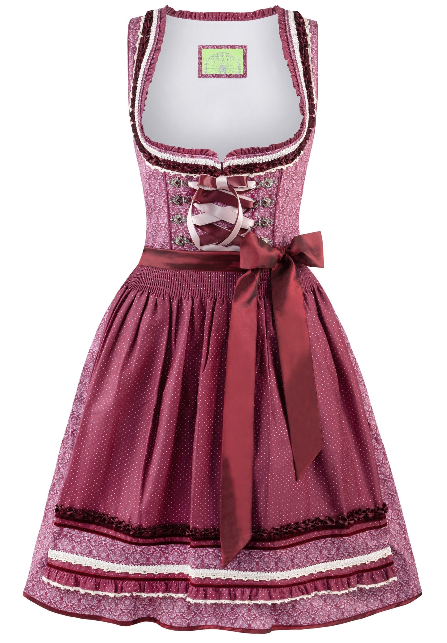 Stockerpoint Mini Dirndl 2pcs. 55cm "Angelica" Bordeaux (34)