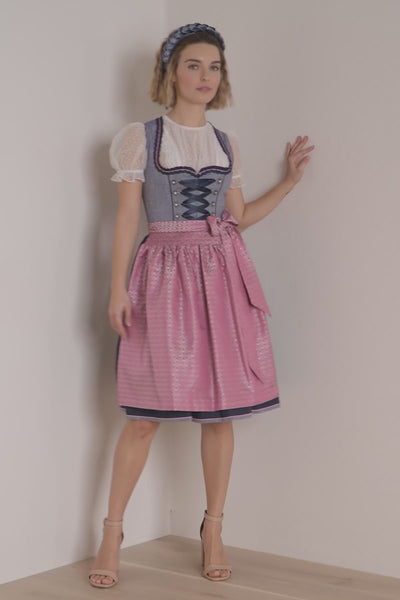 Kruger Mini Dirndl 2pcs. 60cm "Skylar" blue